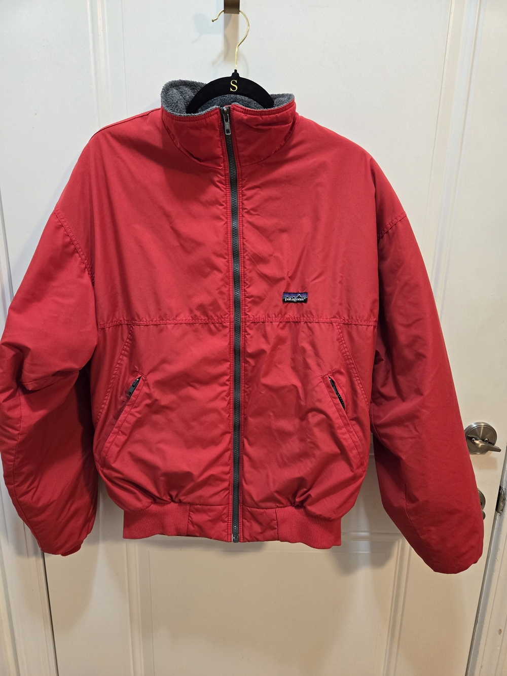 Vintage Patagonia Shelled Synchilla Fleece Lined Bomber Jacket Red Size L Made i